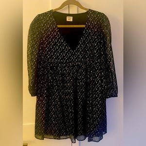 Black dress with gold detail - great for holiday parties